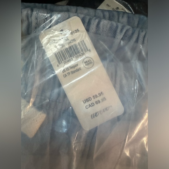 Aerie Me Day Tie Waist Pant Ice Blue Wide Leg New - Picture 3 of 5